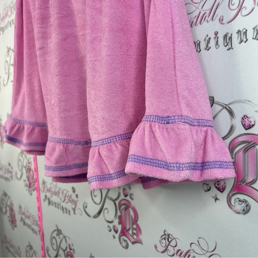 Sugar Thrillz set 2 piece purple Pink Terry Zip Crop Top & Skirt Set mini skirt - Picture 11 of 16